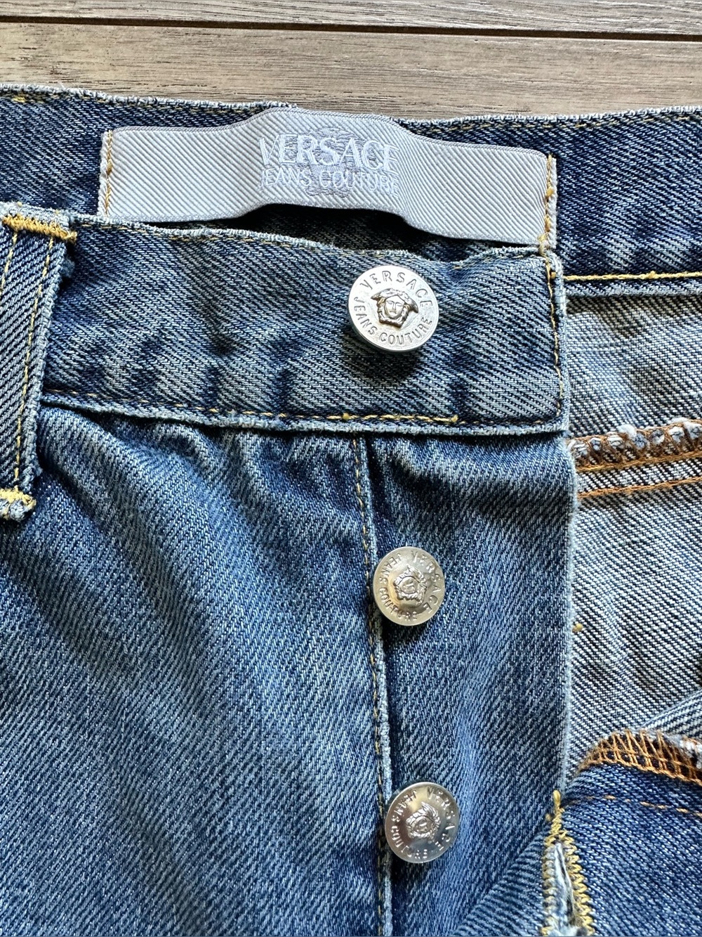 Versace Women's Straight Leg Jeans in Medium Blue Denim - Picture 2 of 12
